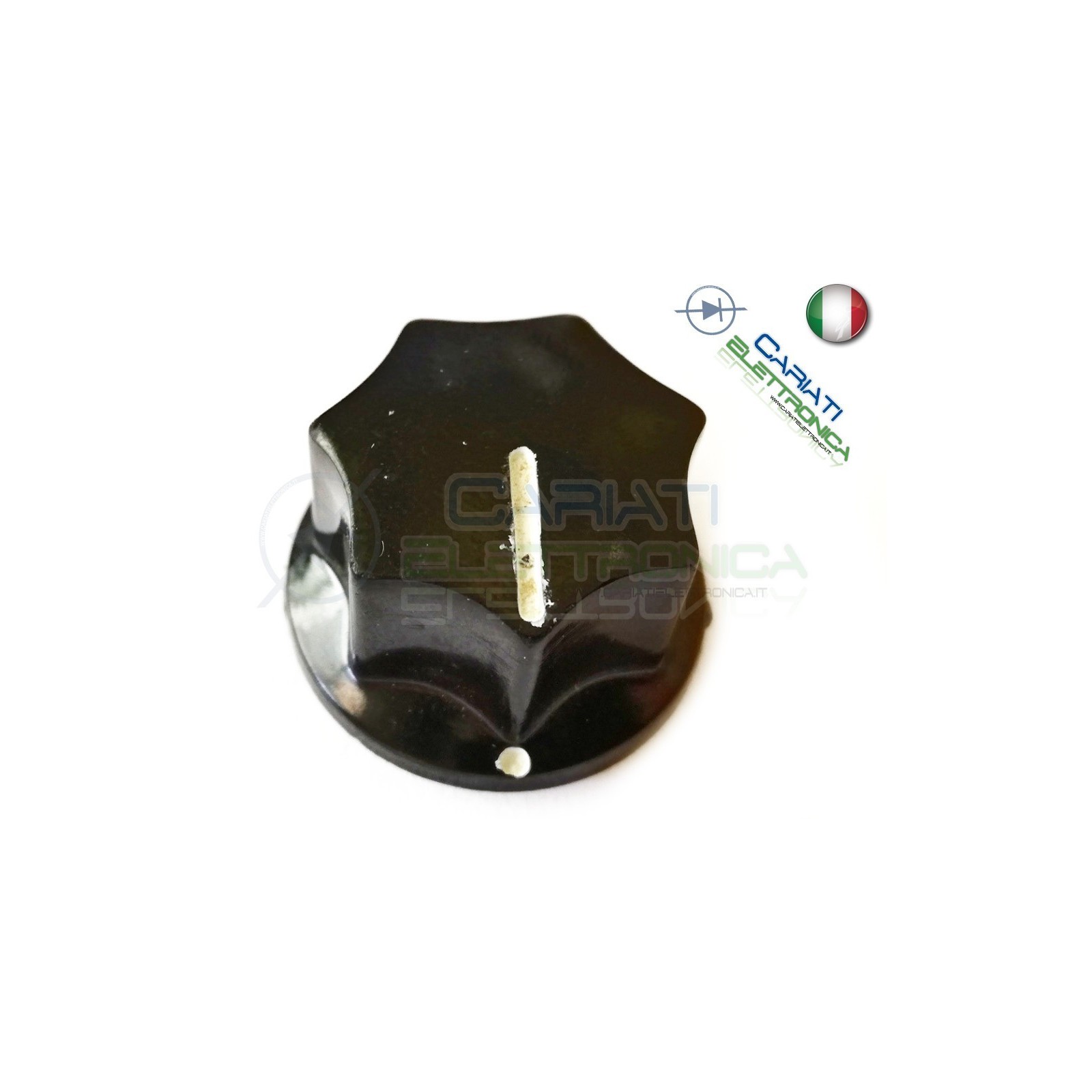MANOPOLA POMELLO KNOB FENDER POTENZIOMETRO AUDIO ASSE 6mm D 28mm