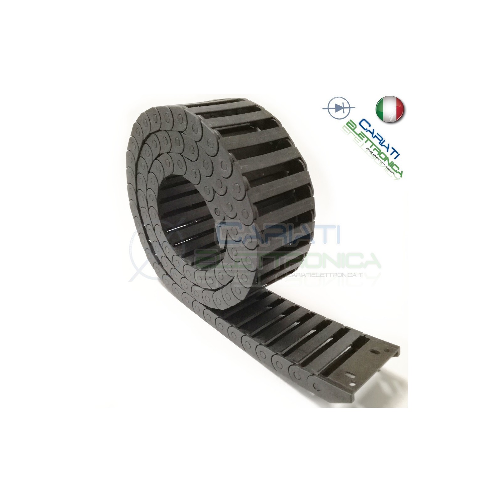 Catena Nera Passacavi Portacavi Porta Cavo 10x40 mm 1 metro CNC Stampante 3DGenerico