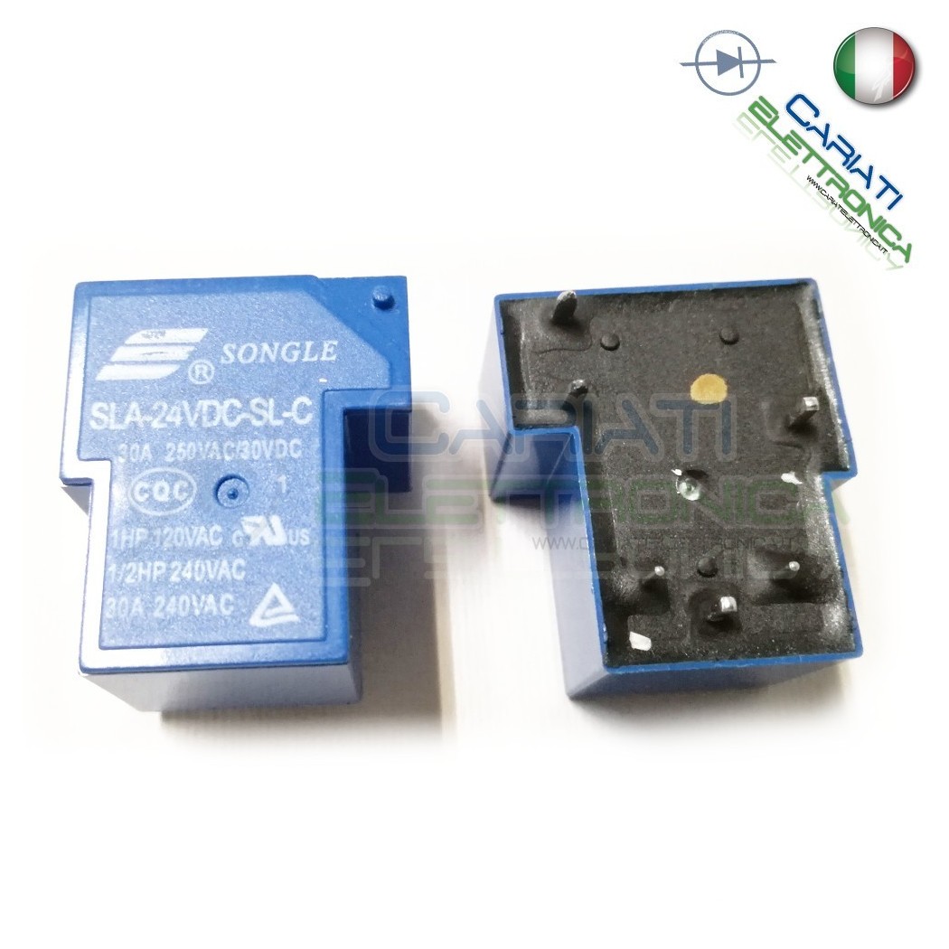 Relay SLA-24VDC-SL-C coil 24V Spdt 250Vac 30Vdc 30ASongle