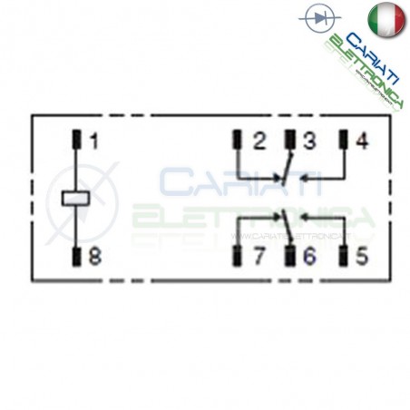 Relè doppio 2 scambio Omron G2RL-2 5VDC 5V DC 8A 250V DPDT Omron