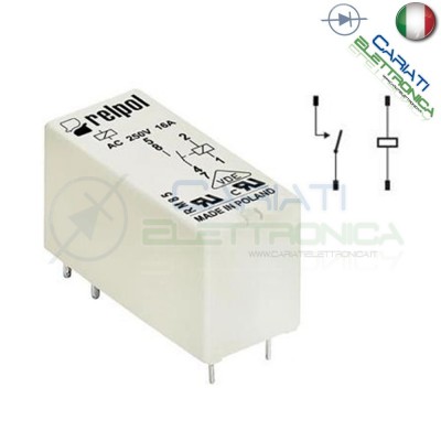 Relay Relè RM85-2021-25-1006 bobina 6V Dc 16A Spst RELPOL Relpol