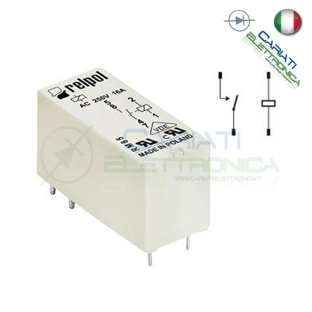 Relay Relè RM85-2021-25-1006 bobina 6V Dc 16A Spst RELPOL Relpol