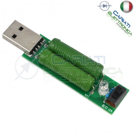 Sonda di carico resistiva USB 1A 2A dummy load test 5V resistenza