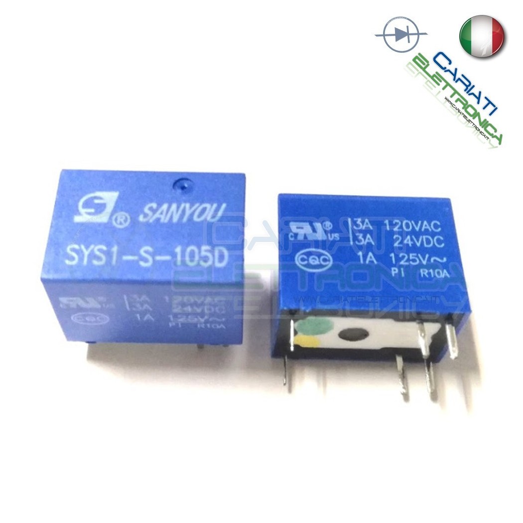 Relè singolo 1 scambio SANYOU SYS1-S-105D 5V DC 3A 120V SPDTSanyou