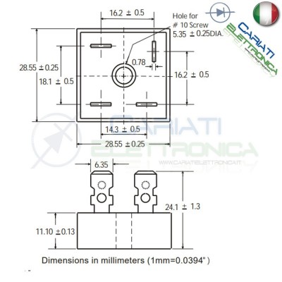 1 PEZZO Ponte di diodi raddrizzatore KBPC3510 35A 1000V