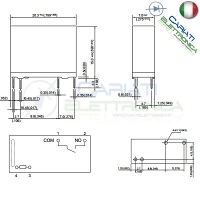Relay Relè 24V Dc 5A Circuito Stampato Pcb F3AA024E FTR-F3AA024E-HA SPSTTakamisawa
