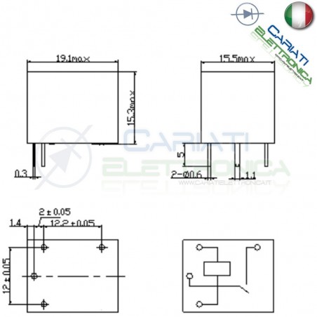 1 PEZZO Relay Relè 12V Dc 10A Singolo 1 Scambio SONGLE SRD-12VDC-SL-A SPST PCBSongle