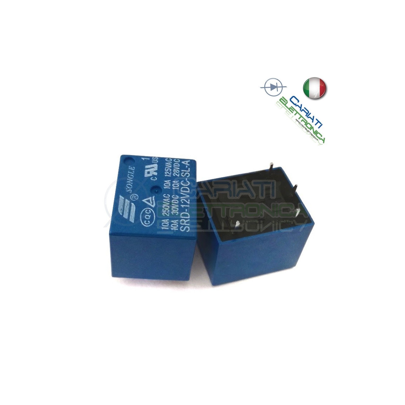 1 PEZZO Relay Relè 12V Dc 10A Singolo 1 Scambio SONGLE SRD-12VDC-SL-A SPST PCBSongle
