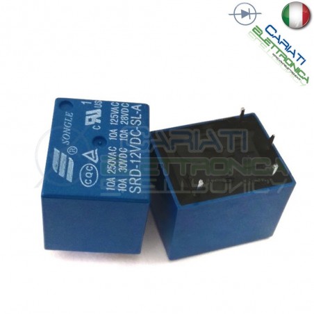 SRD-12VDC-SL-A Relay Relè 12V Dc 10A Singolo 1 Scambio SONGLE SPST PCB Songle