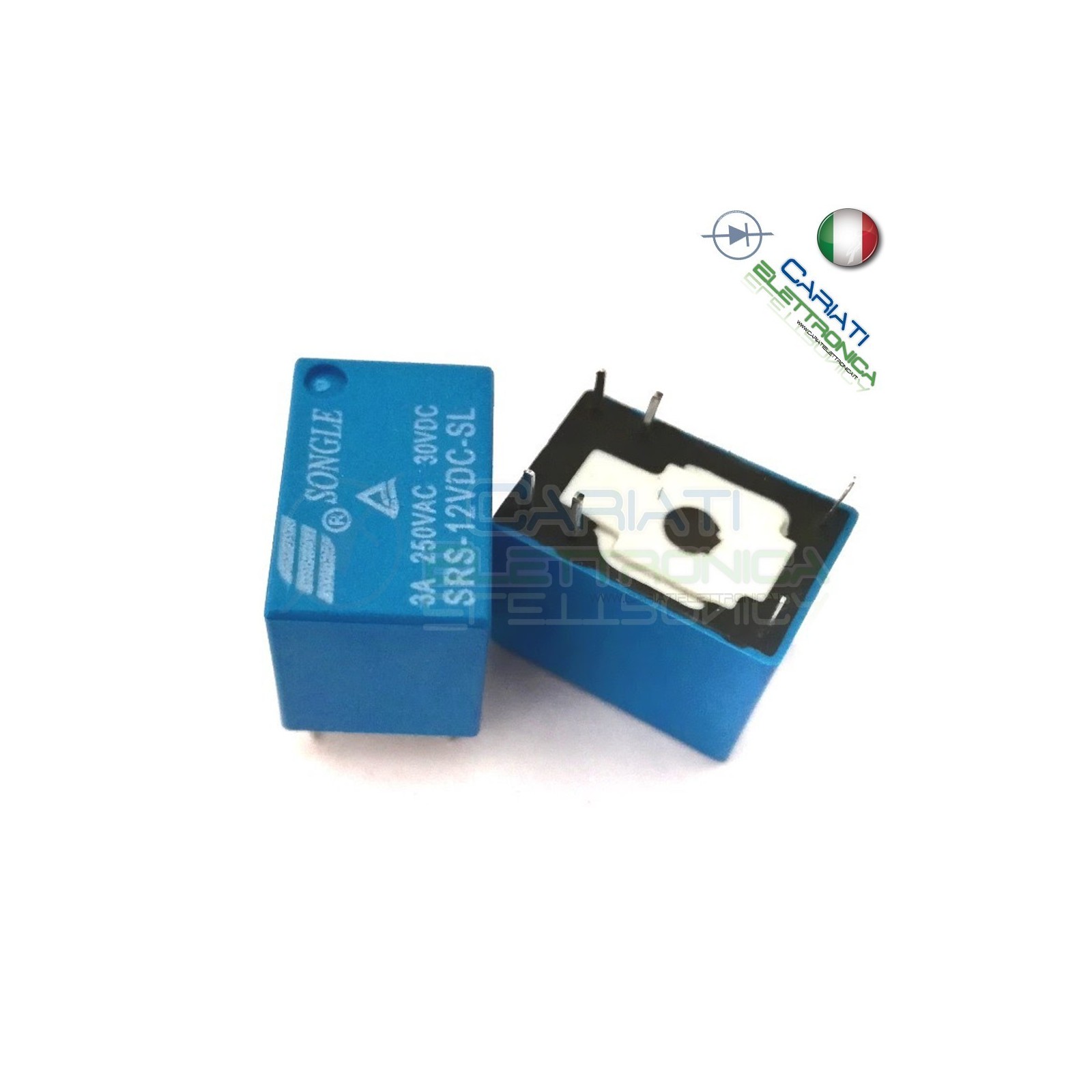 1 PEZZO Relay Relè 12V Dc 3A Singolo 1 Scambio SONGLE SRS-12VDC-SL SPDT PCB