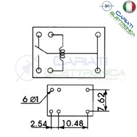 1 PEZZO Relay Relè 12V Dc 3A Singolo 1 Scambio SONGLE SRS-12VDC-SL SPDT PCB