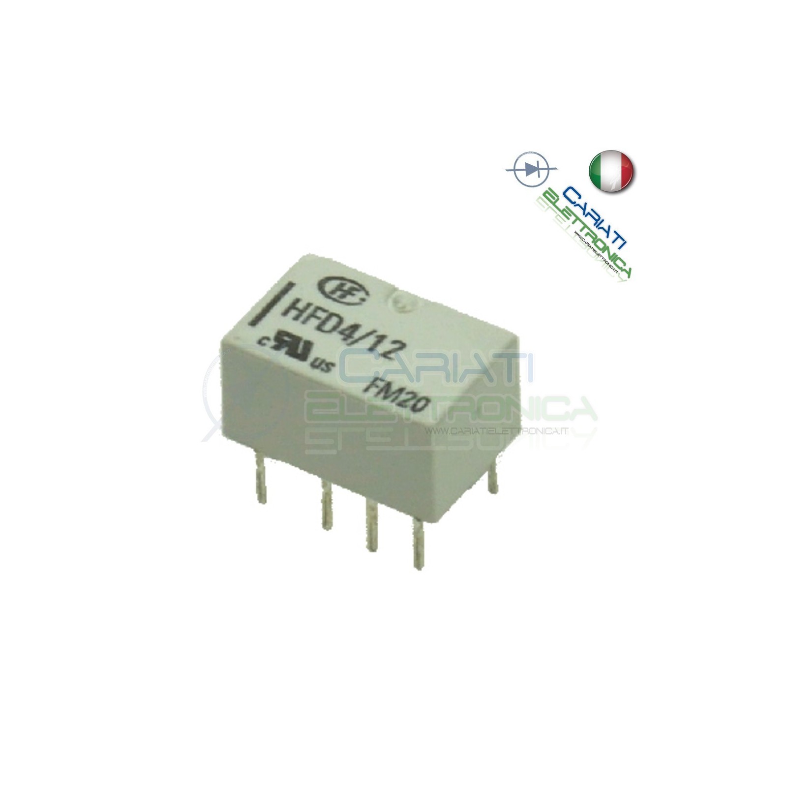 HFD4-012 Relay Relè 12V Dc Doppio 2 Scambio NEC DPDT PCB HONGFA RELAY