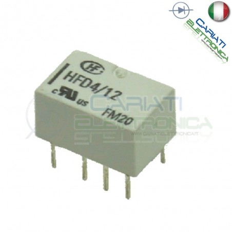 Relay Relè 12V Dc Doppio 2 Scambio NEC HFD4-012 DPDT PCBHONGFA RELAY