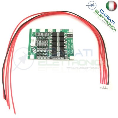 Circuito di protezione per 4 batterie 18650 Litio PCB battery 12,8/14,4V 30AGenerico