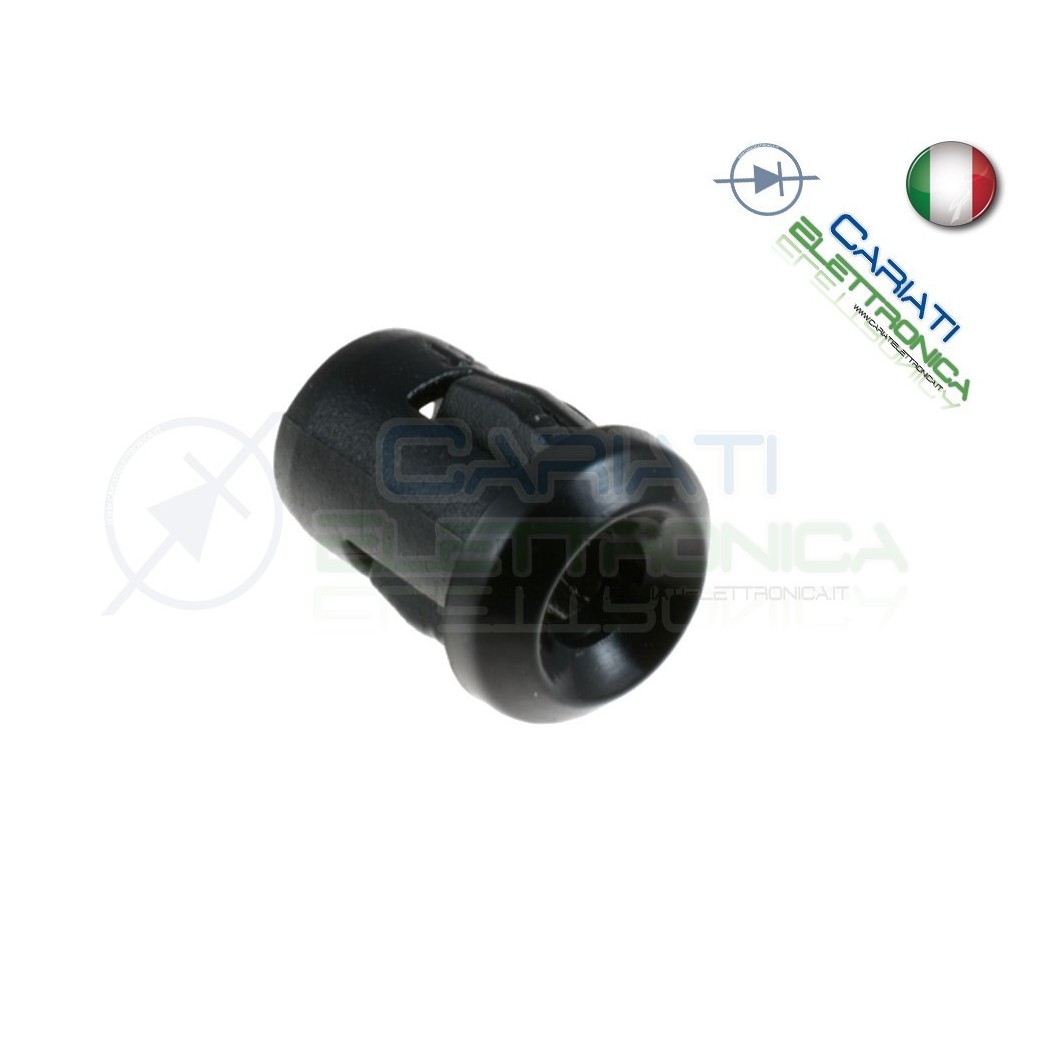 100 PEZZI SUPPORTO PORTA LED 5MM IN ABS PLASTICA NERA