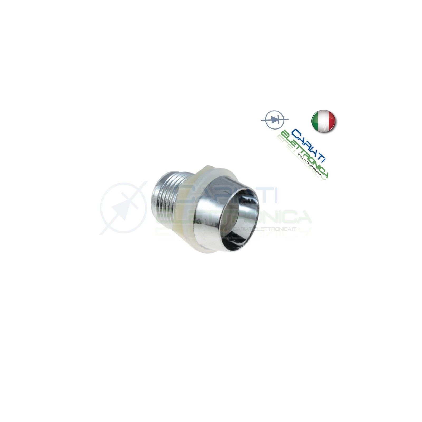 100 PEZZI SUPPORTO PORTA LED 5MM IN ABS PLASTICA CROMATO