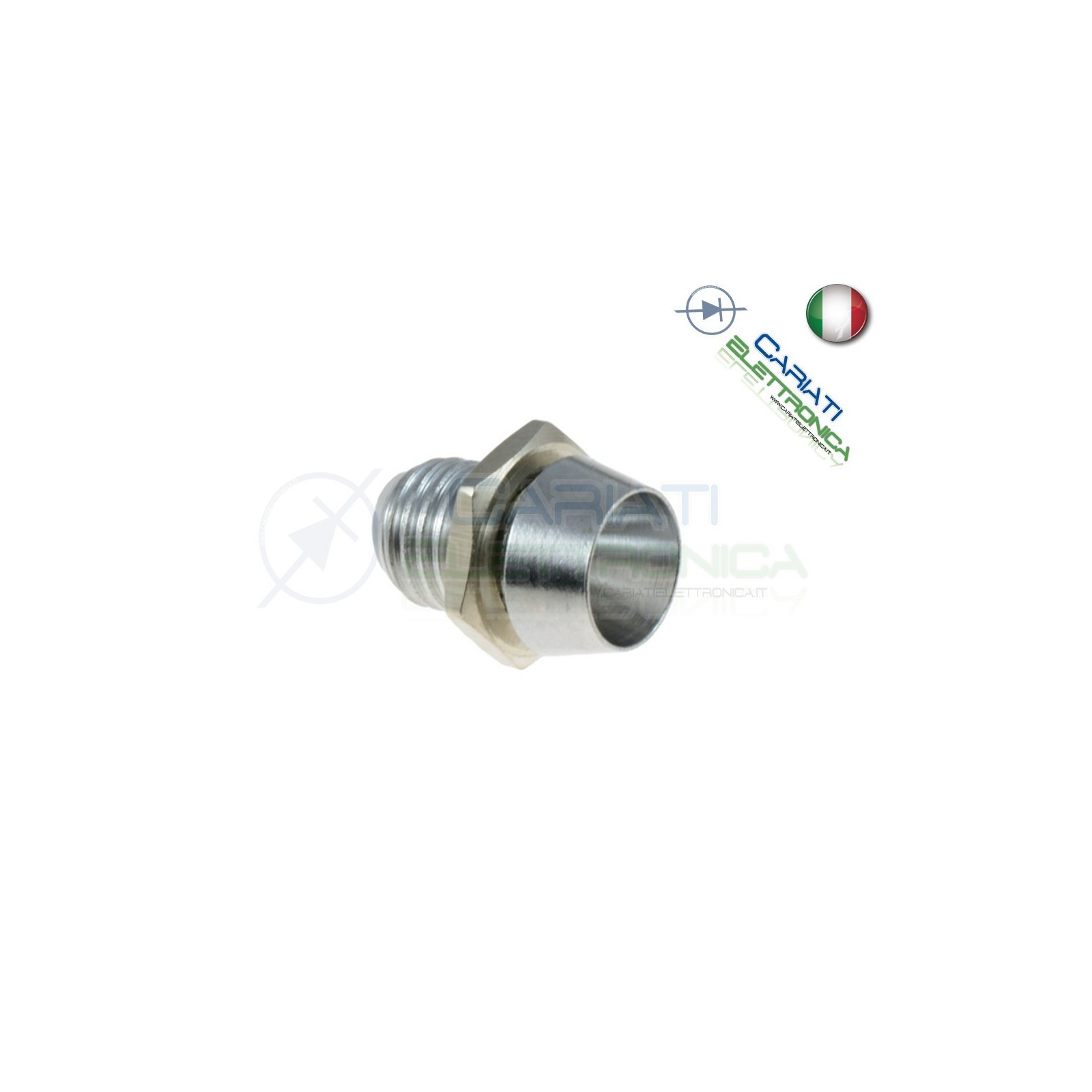 50 PEZZI SUPPORTO PORTA LED 5MM IN METALLO CROMATO