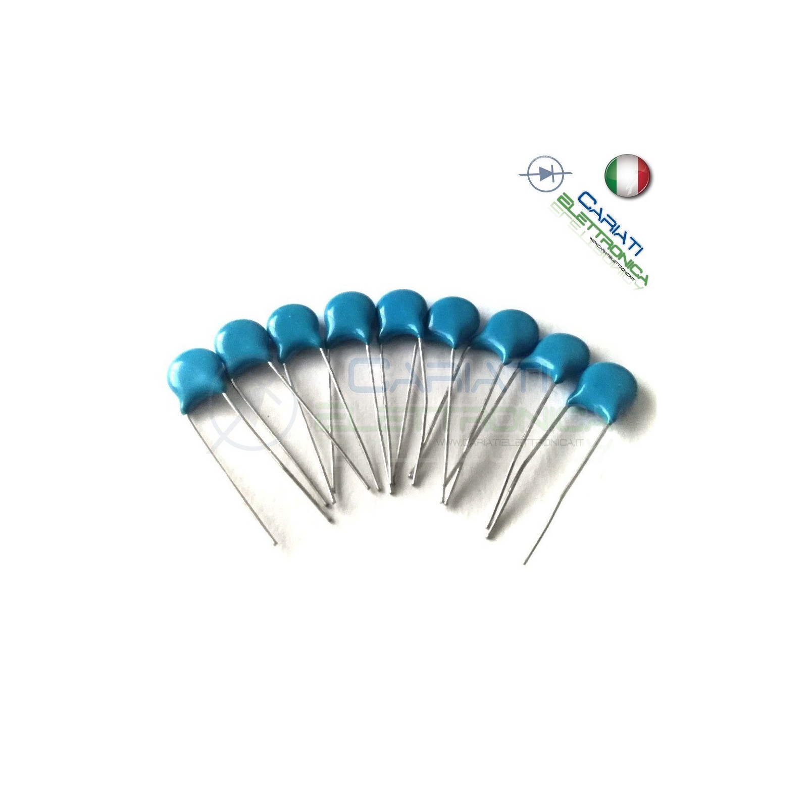 50 PEZZI Condensatore Ceramico a Disco 1,5 nF 1,5nF 2KV Passo 5mm