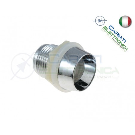 20 PEZZI SUPPORTO PORTA LED 10MM IN ABS PLASTICA CROMATO