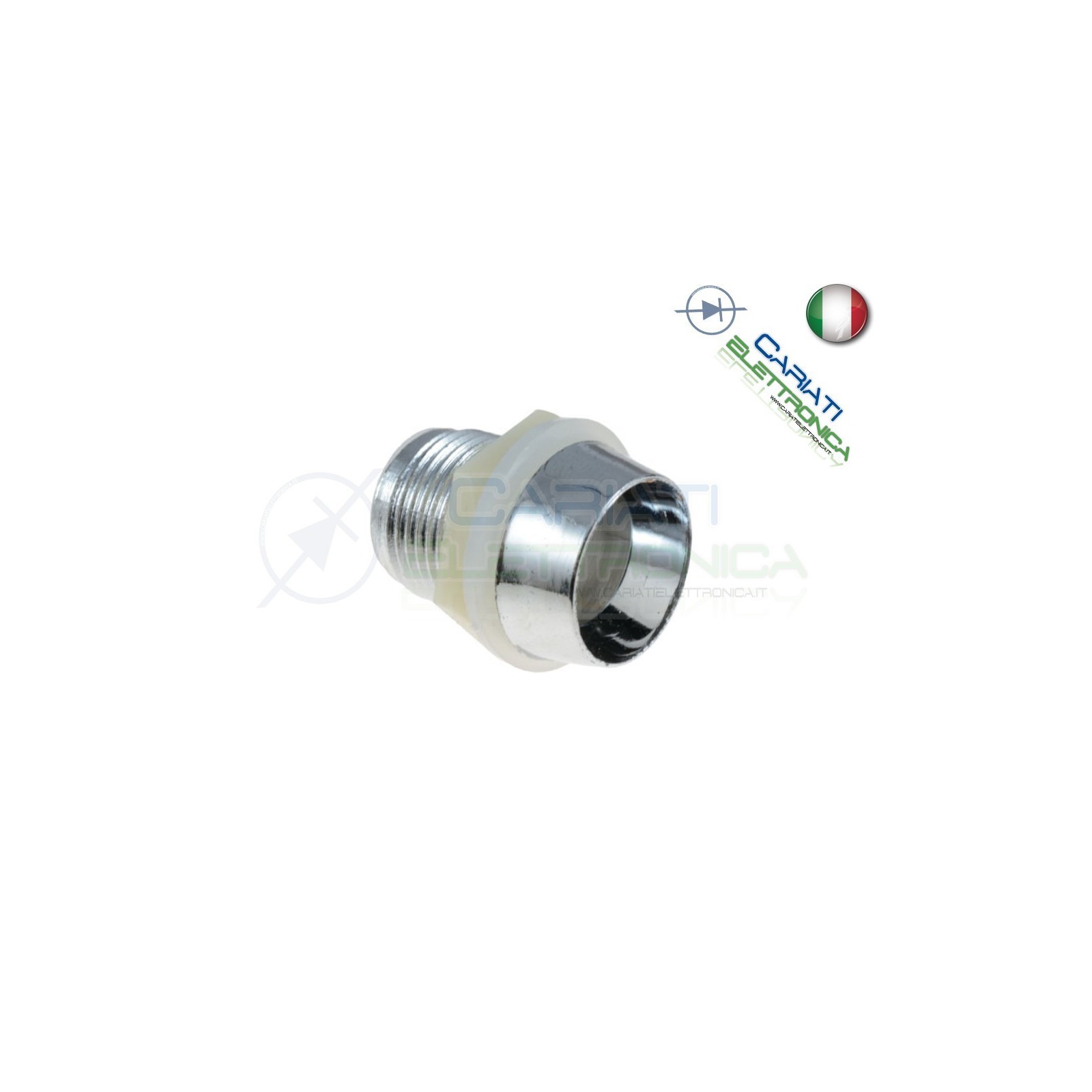 50 PEZZI SUPPORTO PORTA LED 10MM IN ABS PLASTICA CROMATO