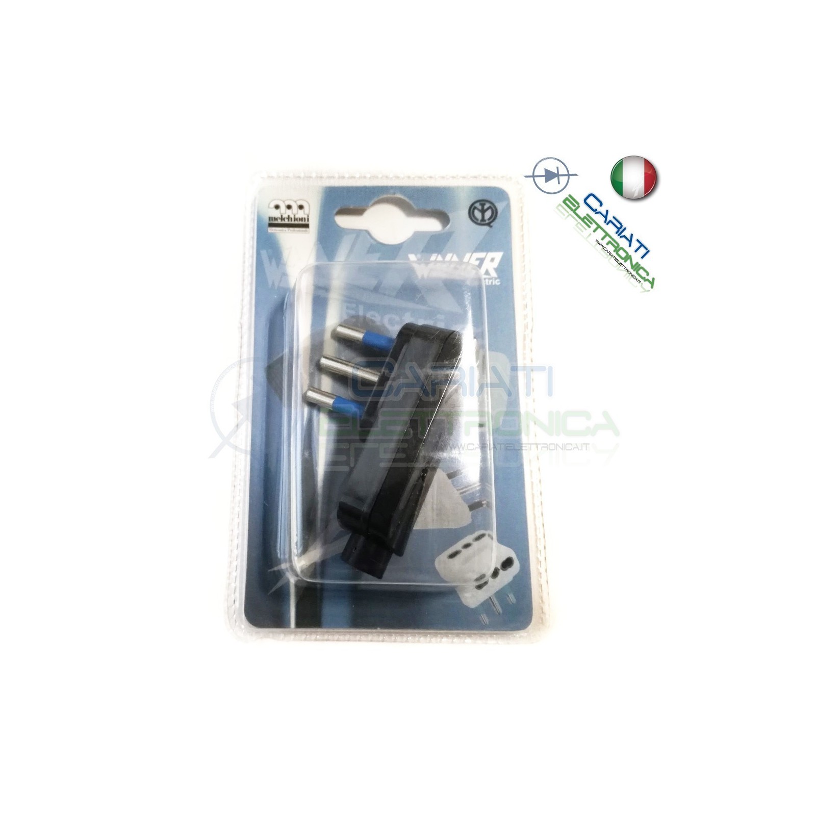 Spina elettrica volante 250Vac 3P 10A 90° gradi IMQ Nera