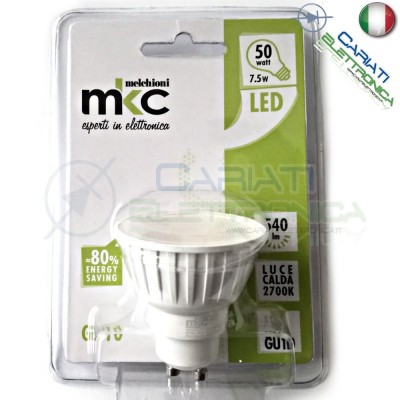 Lampada Lampadina Faretto Luce LED GU10 230V 7,5W BIANCO CALDO 2700k 540Lm
