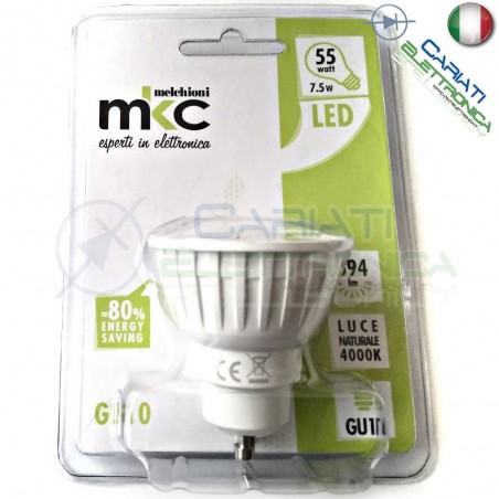 Lampada Lampadina Faretto Luce LED GU10 230V 7,5W BIANCO NEUTRO 4000k 594Lm