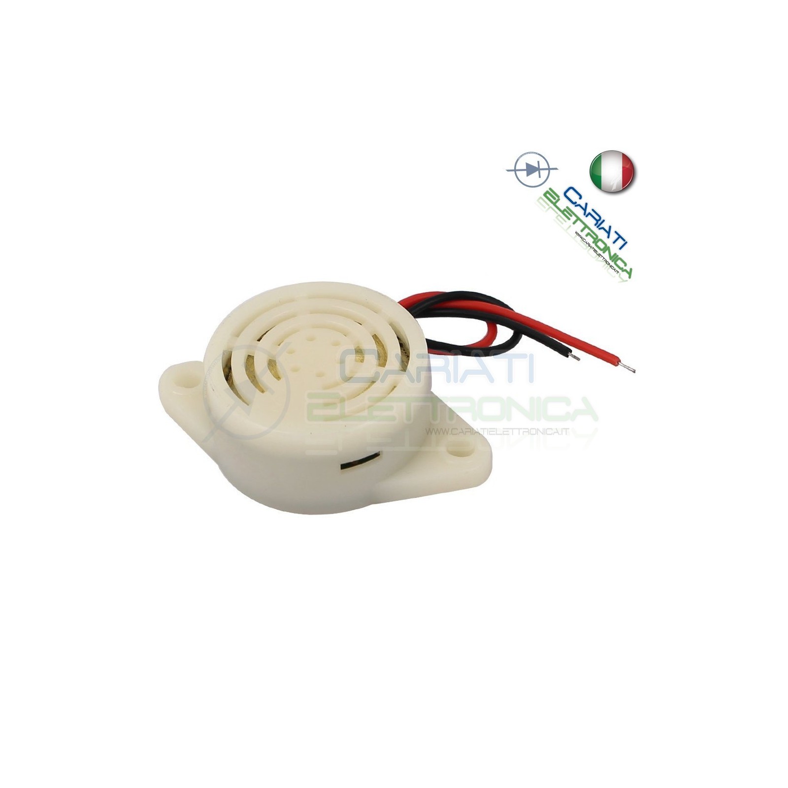 Cicalino Buzzer 3V 5V 12V 24V DC oscillatore integrato Diametro 30mm Generico