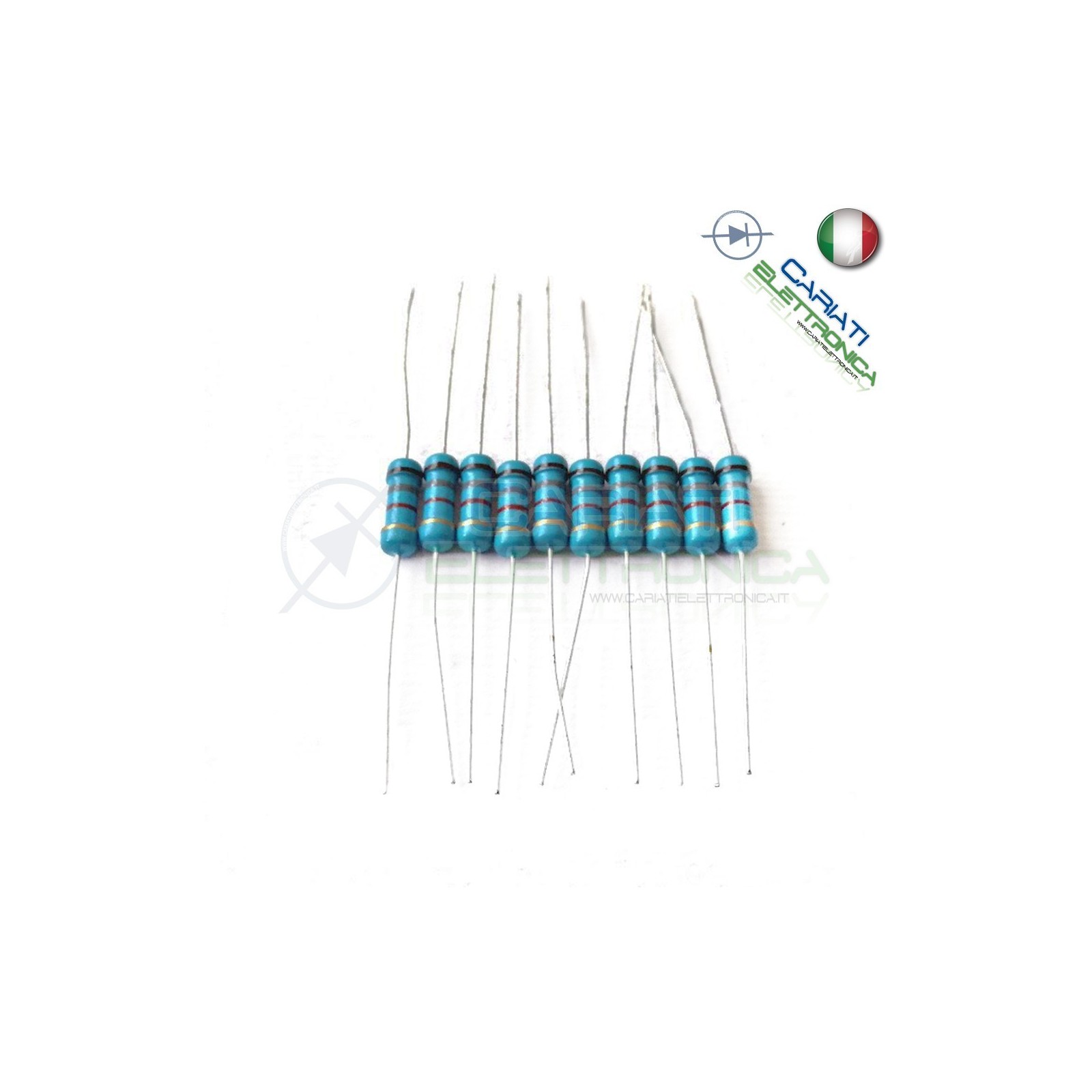 10 PEZZI RESISTENZE STRATO CARBONE 1/2W 0,5 WATT 5%