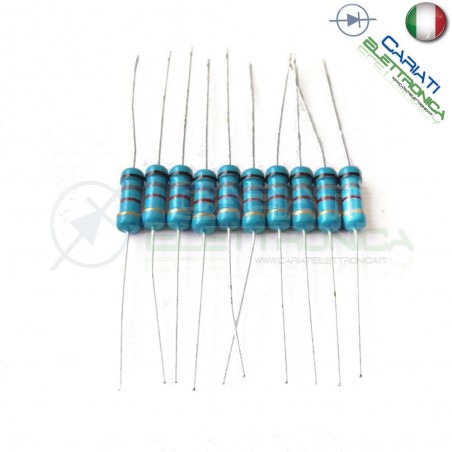 50 PEZZI RESISTENZE STRATO CARBONE 1/2W 0,5 WATT 5%