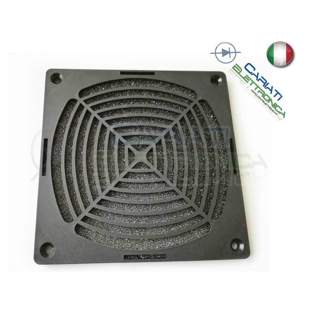 GRIGLIA DI PROTEZIONE PER VENTOLA 80 X 80 mm con filtro polvere