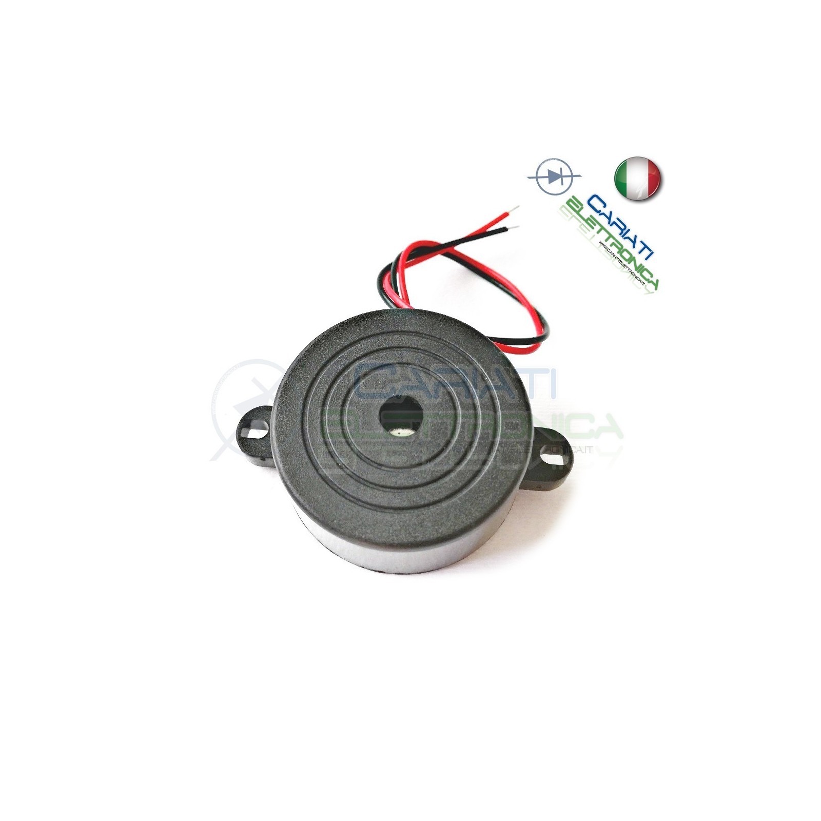 Cicalino Buzzer ad intermittenza 5V 12V 24V suono retromarcia Oscillatore Integrato Diametro 42mm
