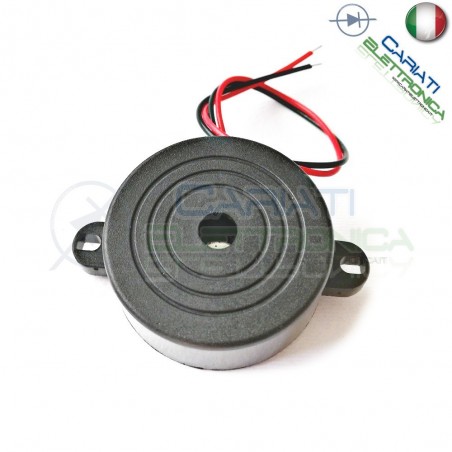 Cicalino Buzzer attivo suono continuo da 5V 12V 24V Oscillatore Integrato Diametro 42mm
