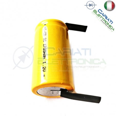 BATTERIA RICARICABILE NI-CD SC 1,2V 1700mAh 22x42mm con terminale A SALDAREMKC
