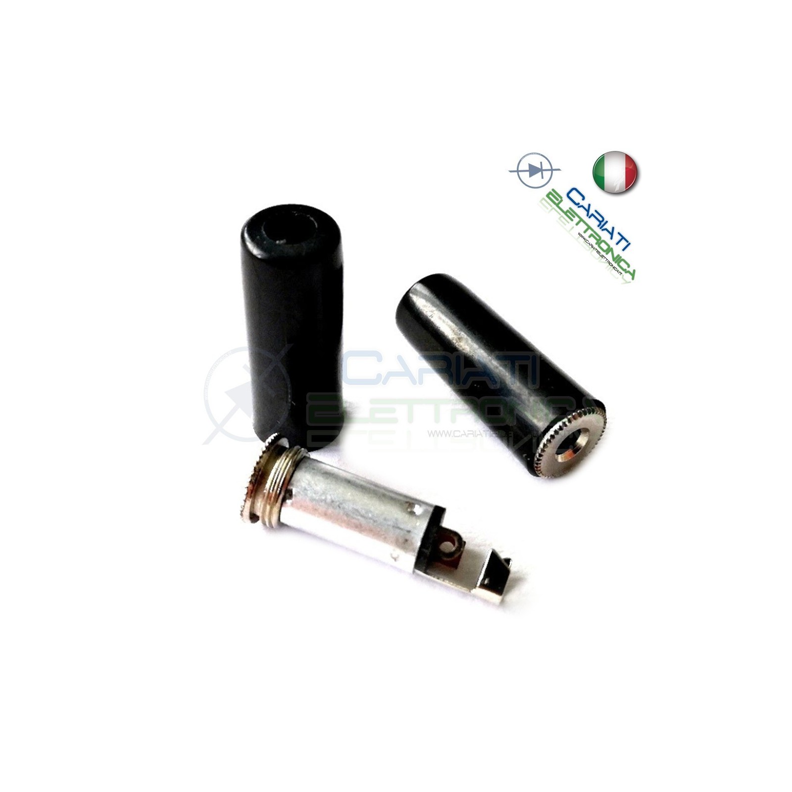 2 PEZZI PRESA JACK FEMMINA STEREO 3.5mm 3.5 mm senza guidacavo connettore
