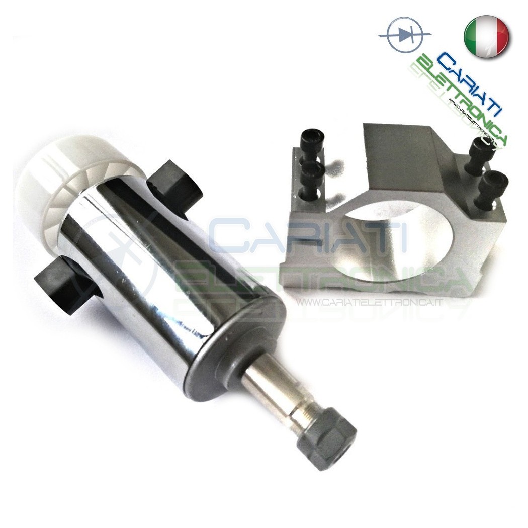 Motore con mandrino ER11 da 300W 12V/48V DC Spindle motor CON SUPPORTO