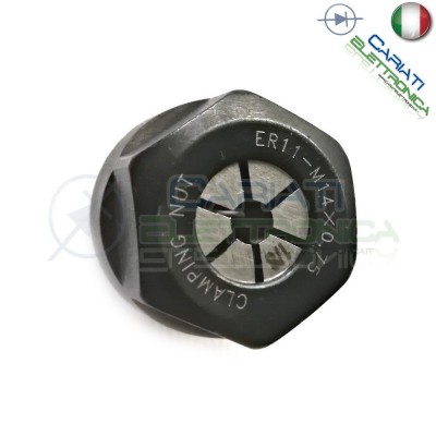 Motore con mandrino ER11 da 300W 12V/48V DC Spindle motor CON SUPPORTO