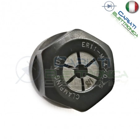 Motore con mandrino ER11 da 300W 12V/48V DC Spindle motor CON SUPPORTO