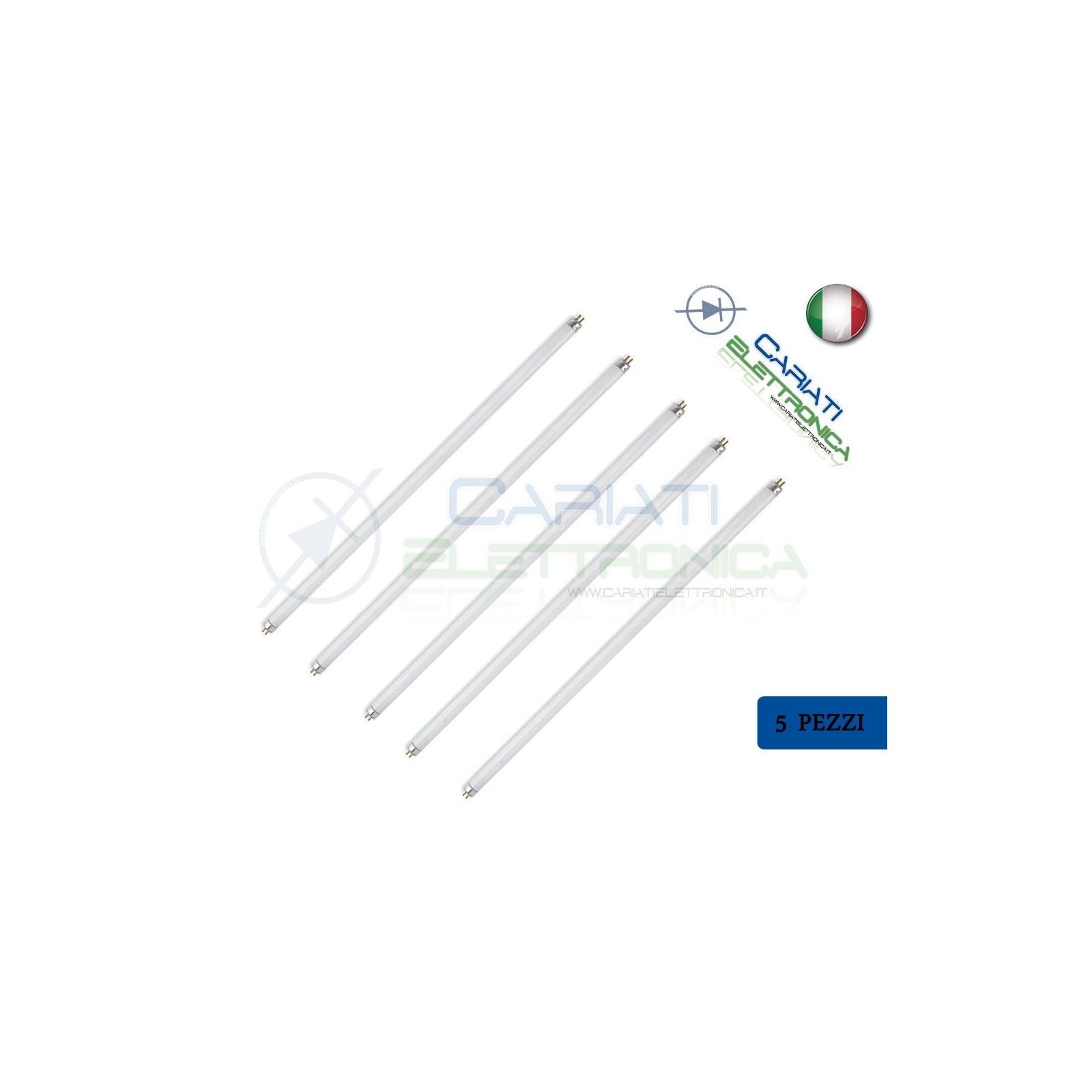5 PEZZI NEON TUBO FLUORESCENZA T4 16W 2700k 230V