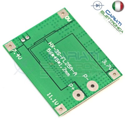 Bms 3 battery 18650 11.1V 25A for Litio Li-ion PCB batteryGenerico