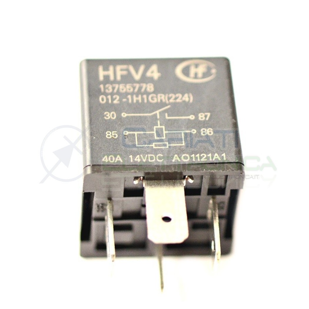 Relè Relay Auto Camper Universale 4 Contatti HFV4 12v 30A 40AHONGFA RELAY