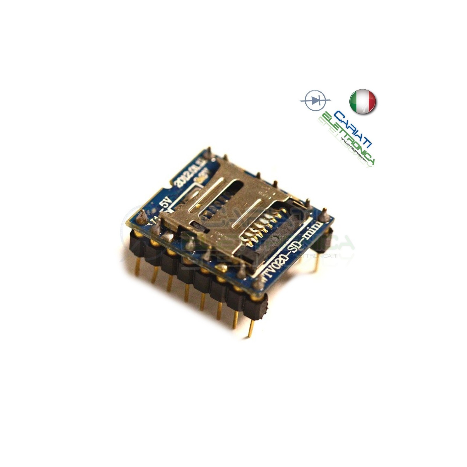 Modulo lettore audio WTV020 arduino shield musica suono 16 pin