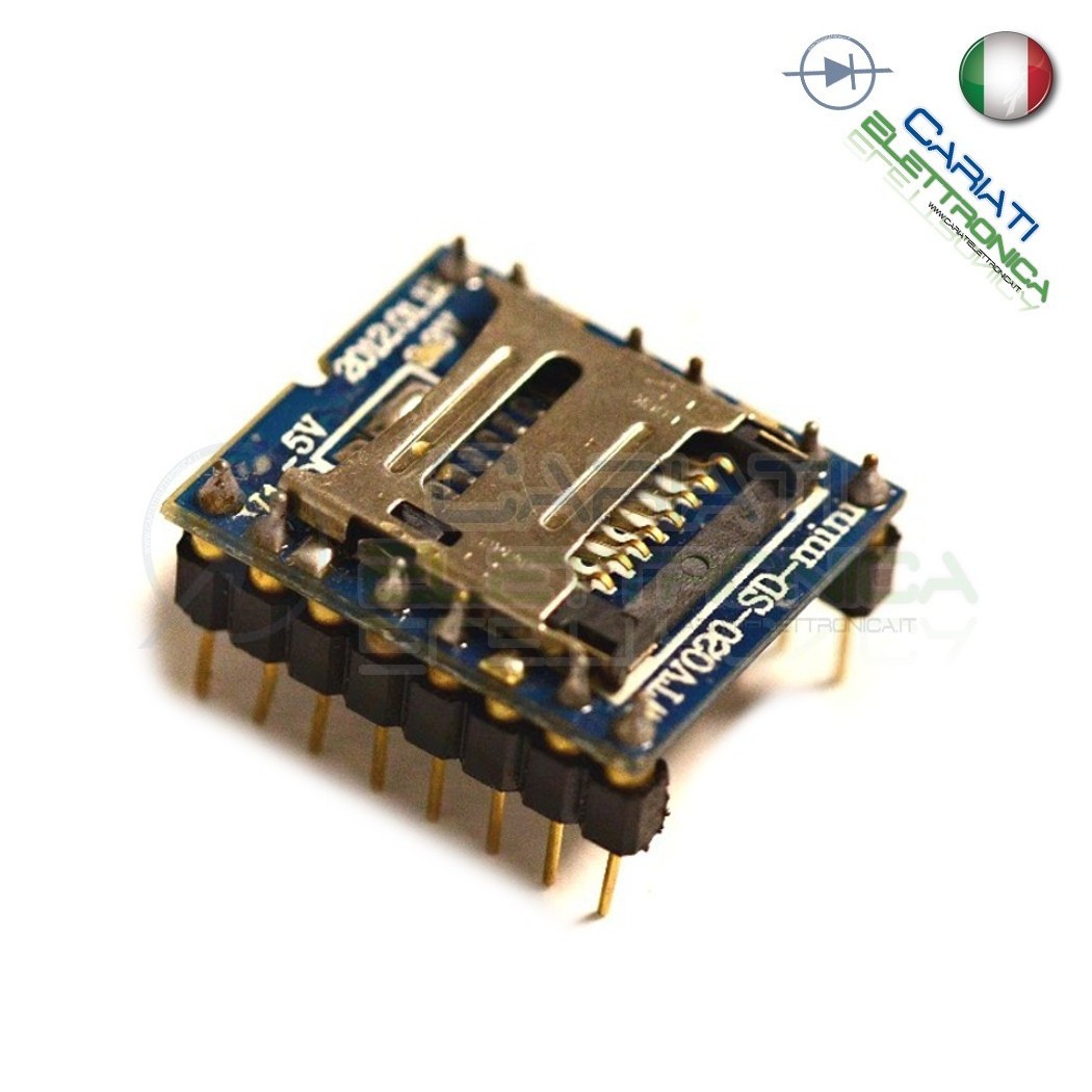 Modulo lettore audio WTV020 arduino shield musica suono 16 pin