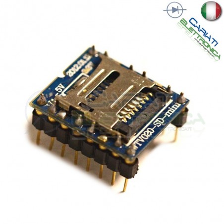 Modulo lettore audio WTV020 arduino shield musica suono 16 pin