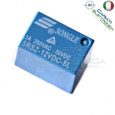 SRSZ-05VDC-SH Relay Relè 5V Dc 3A Circuito Stampato Pcb 1 Scambio SRSZ