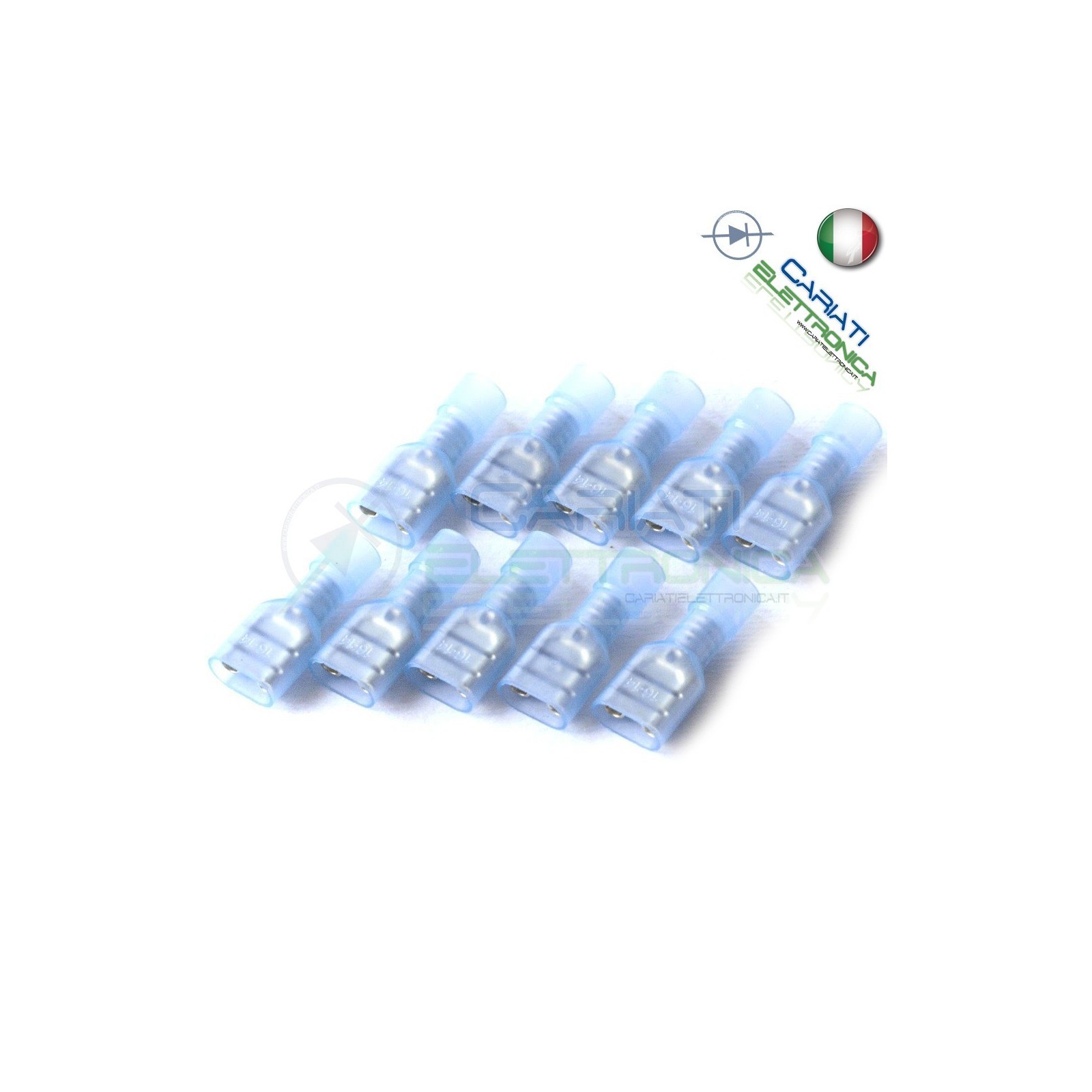 10 PEZZI Faston Femmina 6,35 con Guaina