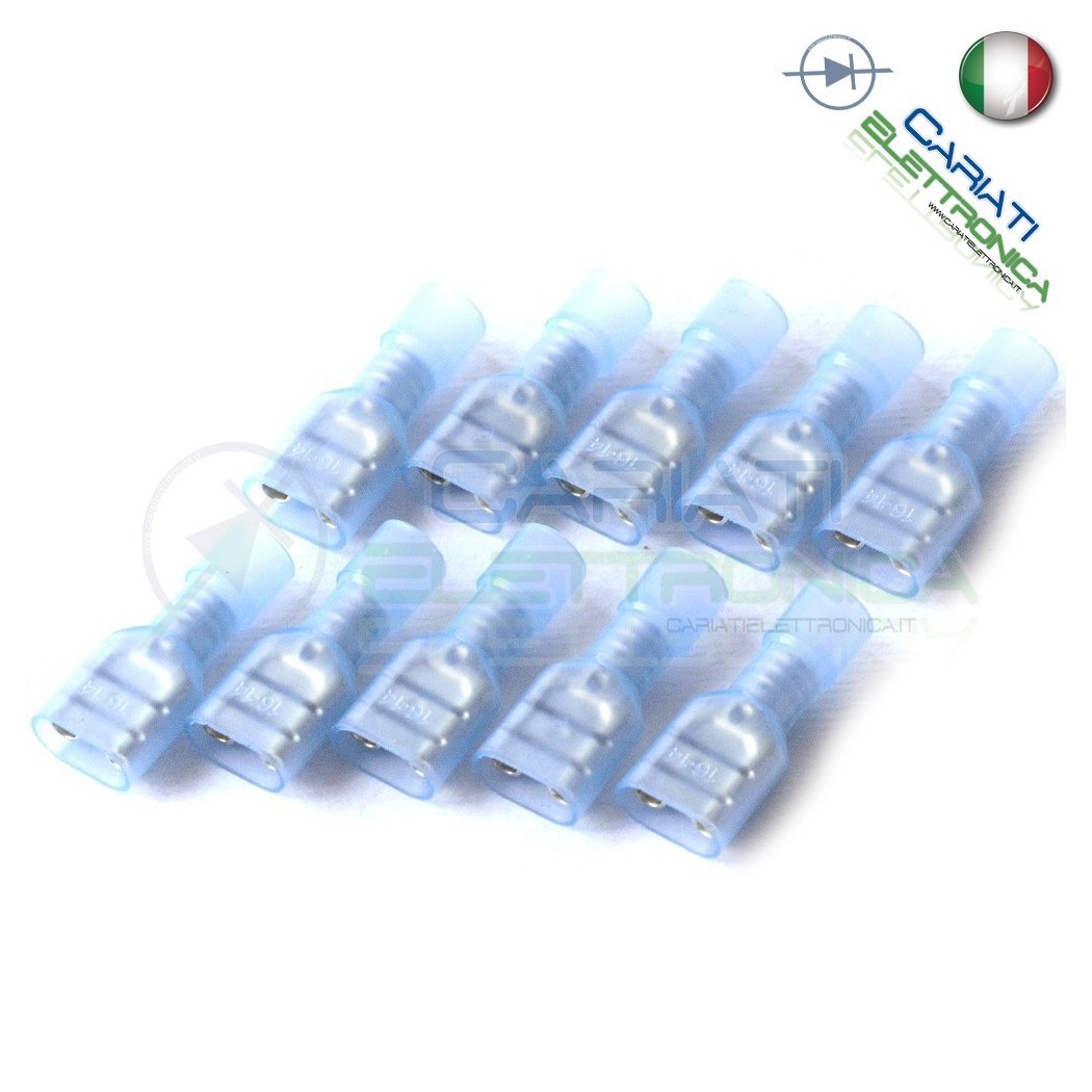 10 PEZZI Faston Femmina 6,35 con Guaina