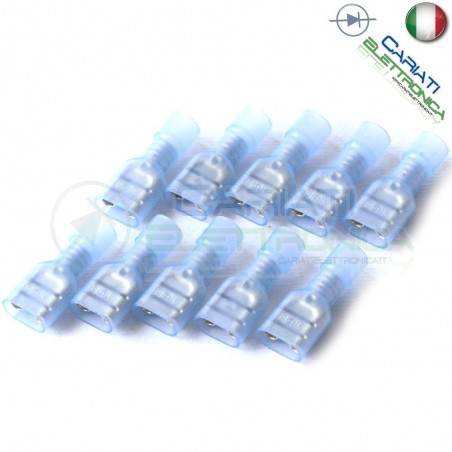 10 PEZZI Faston Femmina 6,35 con Guaina