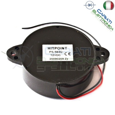 Sirena piezoelettrica 5-15V 12V con terminali a filo PS-583Q HITPOINTHitpoint