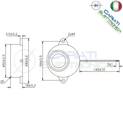 Sirena piezoelettrica 5-15V 12V con terminali a filo PS-583Q HITPOINTHitpoint